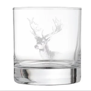 Pottery Barn Wilderness Cabin Stag Old Fashioned Glasses